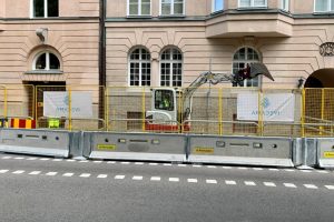 Dräneringsarbete Karlavägen, juli 2023